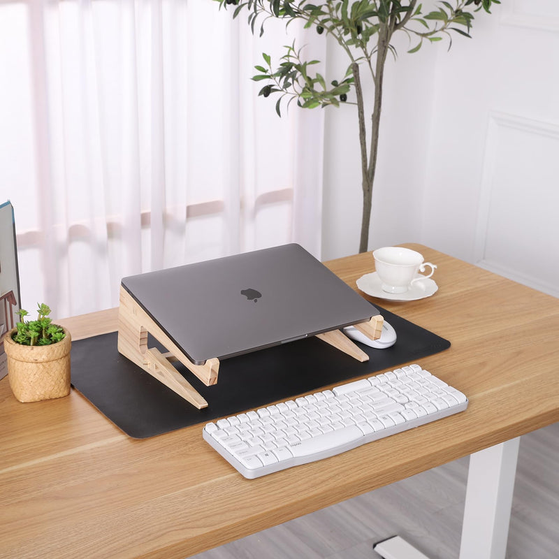 Wood Laptop Stand,Universal Computer Stands for Desk,Vertical Laptop Holder for MacBook Pro, Wooden Laptop Riser for MacBook Air, Dell, HP, Lenovo Compatible with 13.3 to 17.3 Inches All Laptops