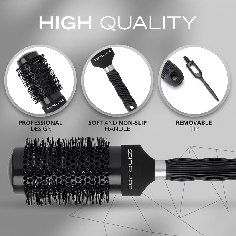 Corioliss | Hair Roller Brush for Women | Professional Hair Brush Ceramic | Ideal for Short Hair and Precise Work Styling 53 mm