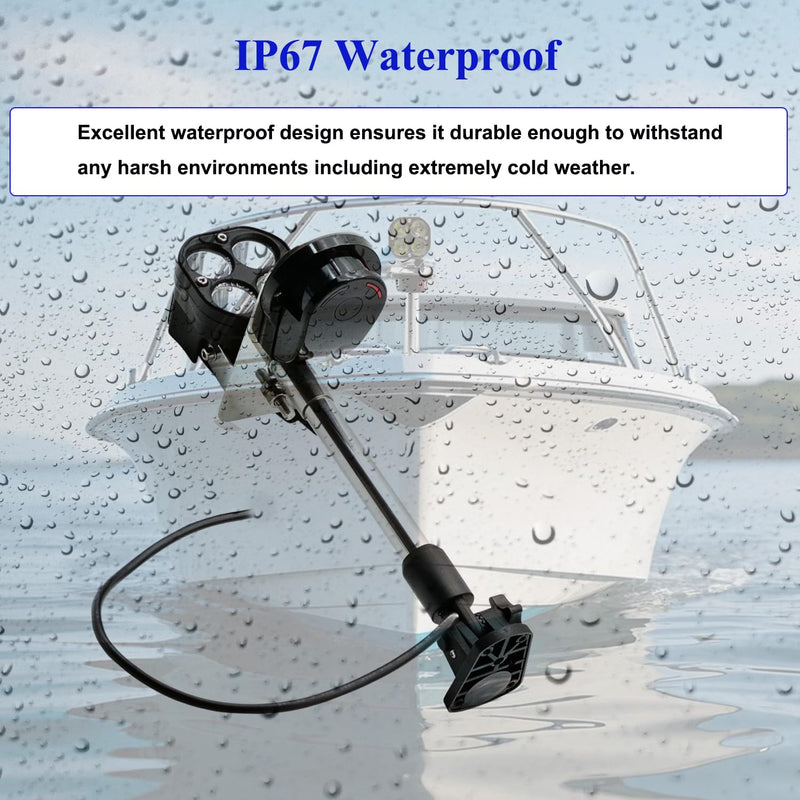 Led Boat Navigation Lights, Waterproof Spot light with Red/Green Nav Lights for Pontoon Yacht and Small Boat