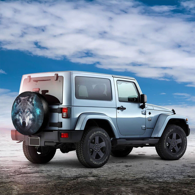 Rv Spare Tire Covers for Rv Trailers Wheel Protectors Tyre Covers Weatherproof and Dustproof Wheel Covers Universal Fit for Trailer Rv SUV Truck Travel Trailers Camper 15" - Wolf 15 inch (Tire Diameter 70-75cm/27.5-29.5in)