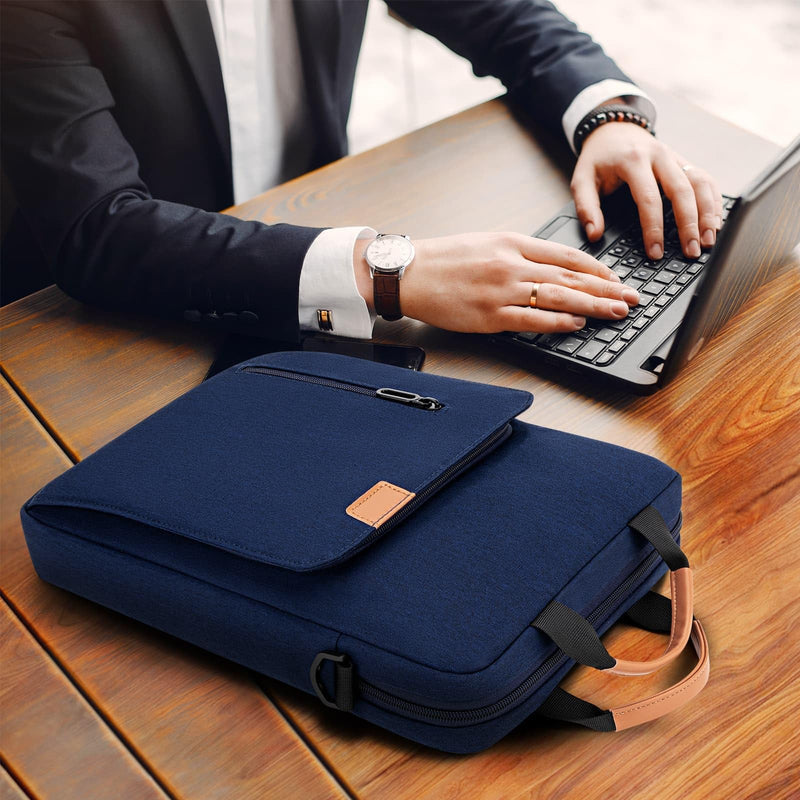 Laptop Sleeve Case with Handle & Pockets for 15-16 Inch MacBook | Protective Laptop Carrying Bag for 16 Inch MacBook Pro/Max M1 M2 M3 M4 M5 15 Inch MacBook Pro/Air M2 M3 M4 M5, Navy Blue