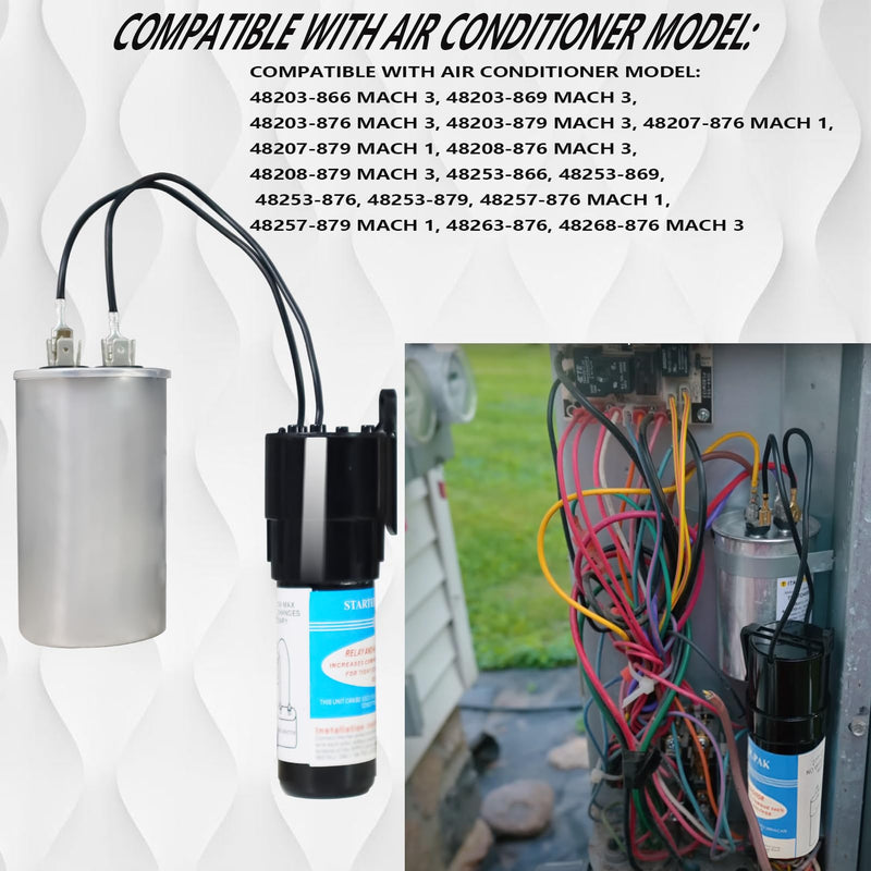 3310727.007 /.015, 3311883.000 3311883000/8333A9021 Duo-Therm Brisk Air Hard Start Capacitor Kit for Coleman RV Air-Conditioning Compressor Solid State Starter Kit 105620-10-70/8335-9021/9333-9021