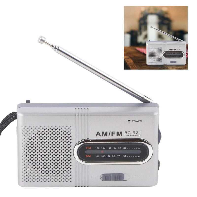 Generic Portable AM FM Mini Radio, Lightweight Pocket Size with Telescopic Antenna and Built in Speaker, for Outdoor Indoor Travel Camping