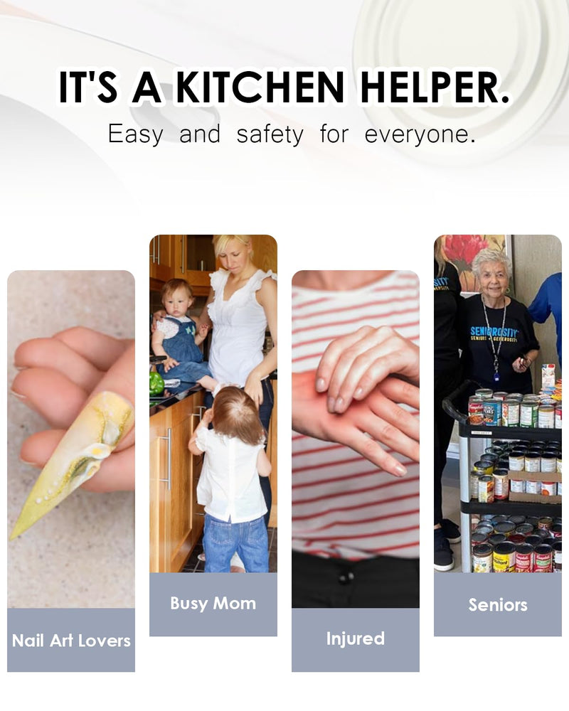 Rechargeable Electric Can Opener - One Touch Automatic, Hands Free Operation Easy Grip for Seniors & Arthritis, Works with All Cans - Cordless, No Sharp Edges Rechargeable