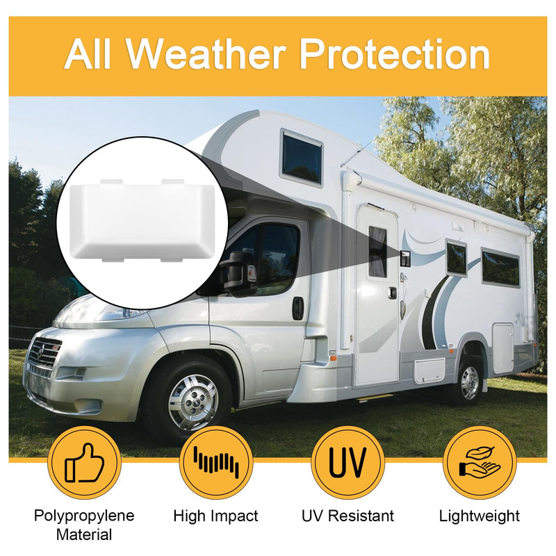 SR33101 RV Porch Light Lens Cover Replacement for Bargman Door Handle Lights, RV Exterior Light Cover for Lance/Fleetwood/Dolphin Camper Parts (4.1 x 2 Inches)