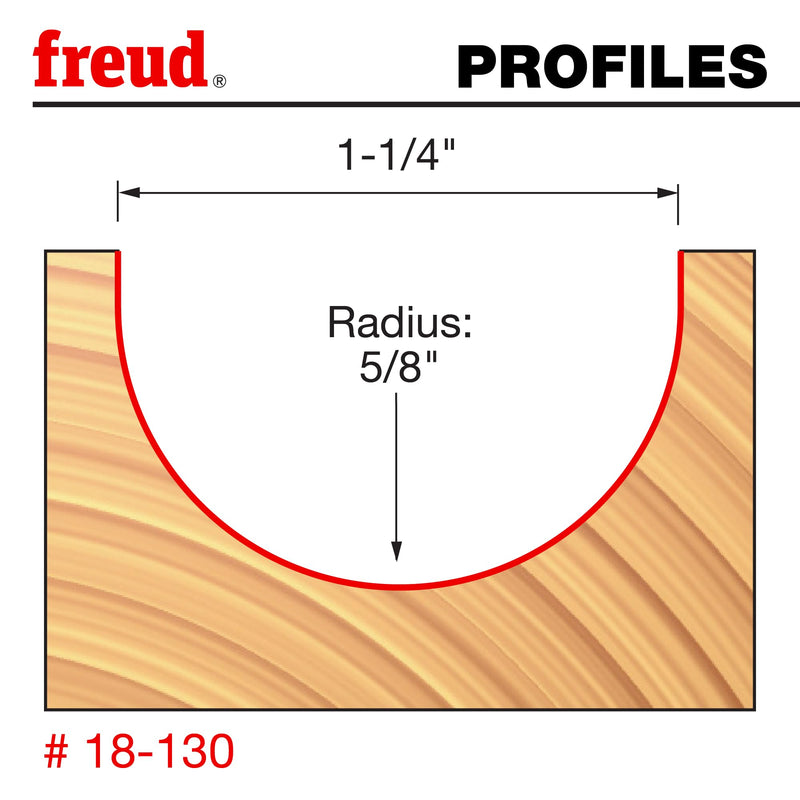 Freud 18-130: 5/8" Radius Round Nose Bit with 1/2" Shank