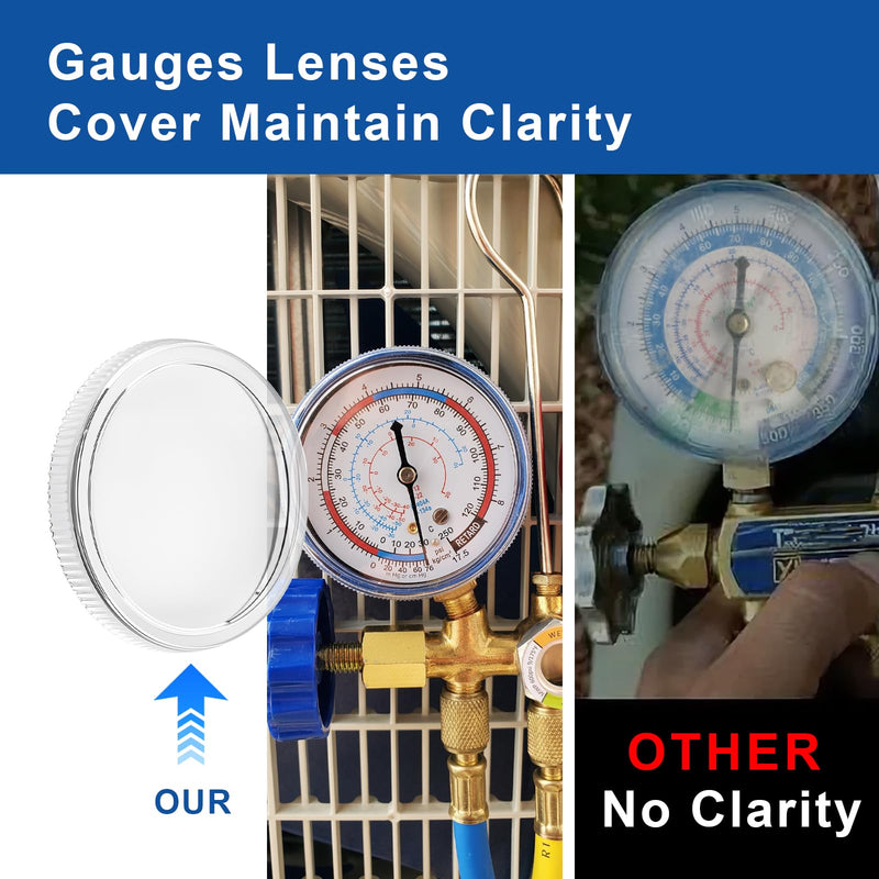 2" Replacement Clear Lens Covers, 1/4 Turn Twist Lock Protective Lens Replacement Regulator Gauge Cover, Clarity Universal Lens Cover Fit for Most 2 inch Digital Pressure Gauge, 4 Lenses