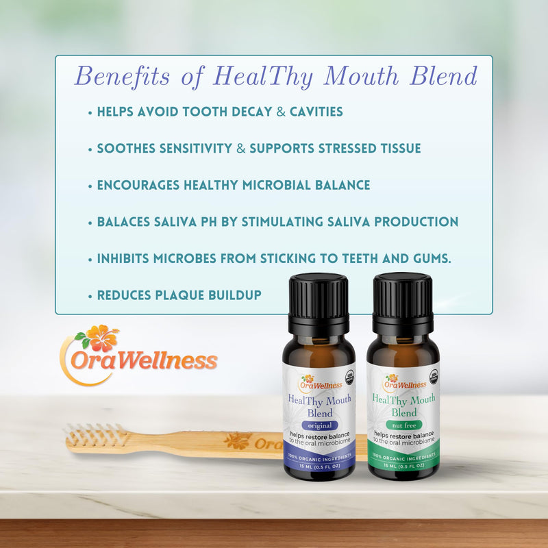 OraWellness Nut Free Healthy Mouth Blend Organic Toothpaste & Mouthwash Alternative Tooth Oil, Natural Mouth Rinse for Healthy Teeth & Gums for Women, Men and Kids, Pack of 1 0.5 Fl Oz (Pack of 1)