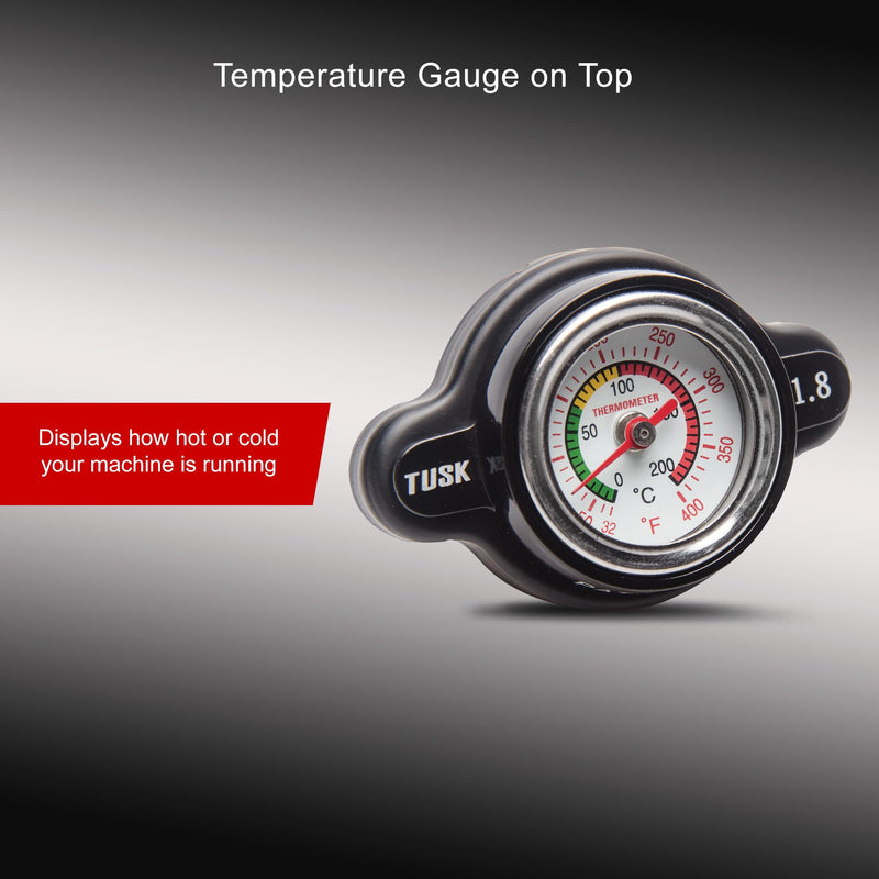 Tusk High Pressure Radiator Cap with Temperature Gauge 1.8 Bar Compatible with Honda CRF450R 2002-2025/CRF250R 2004-2025 Compatible with Yamaha YZ450F 2003-2005/YZ250 1982-2025