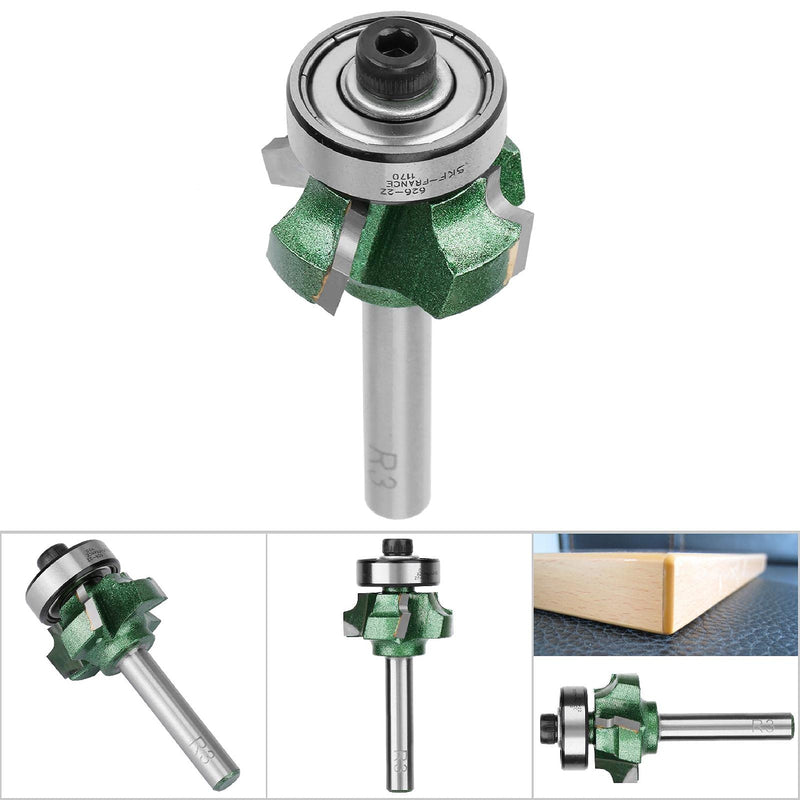 Banding Cutter,Trimmer Wood,R1 Bit Slotting Router Cutter,Banding Trimmer Routers Bevel Top Trim Router Woodworking Milling Cutter 4 Teeth Trimming Cutter Trimmer Router Bit(1/4 * R3) 1/4 * R3