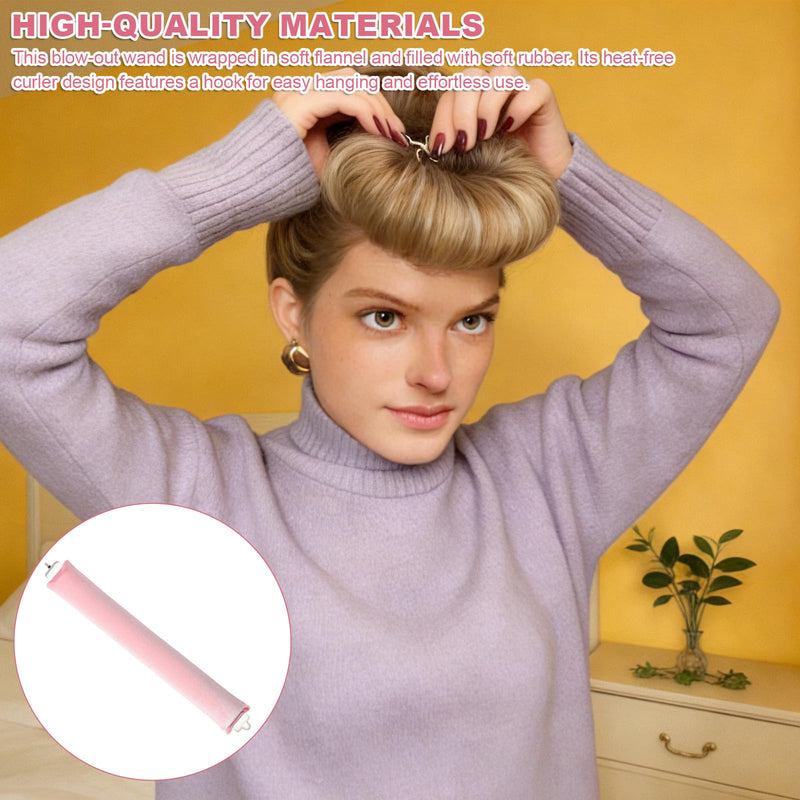 3 Pcs Heatless Blowout Rods, Heatless Curling Rod Pink | No Heat Curls To Sleep for Curl Rod Satin Flexi Rods Women Long Hair Styling Tools for All Hair