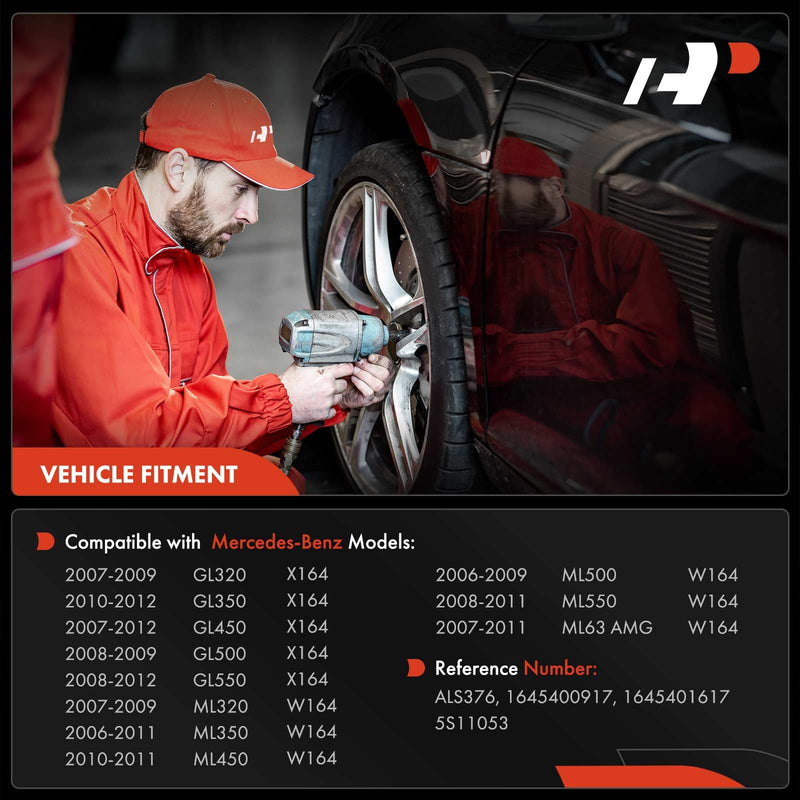 A-Premium Front ABS Wheel Speed Sensor Replaces 1645400917, 1645401617 - Compatible with Mercedes-Benz Models - X164 GL320 GL350 GL450 GL500 GL550, W164 ML320 ML350 ML450 ML500 ML550 ML63 AMG Pack of 2