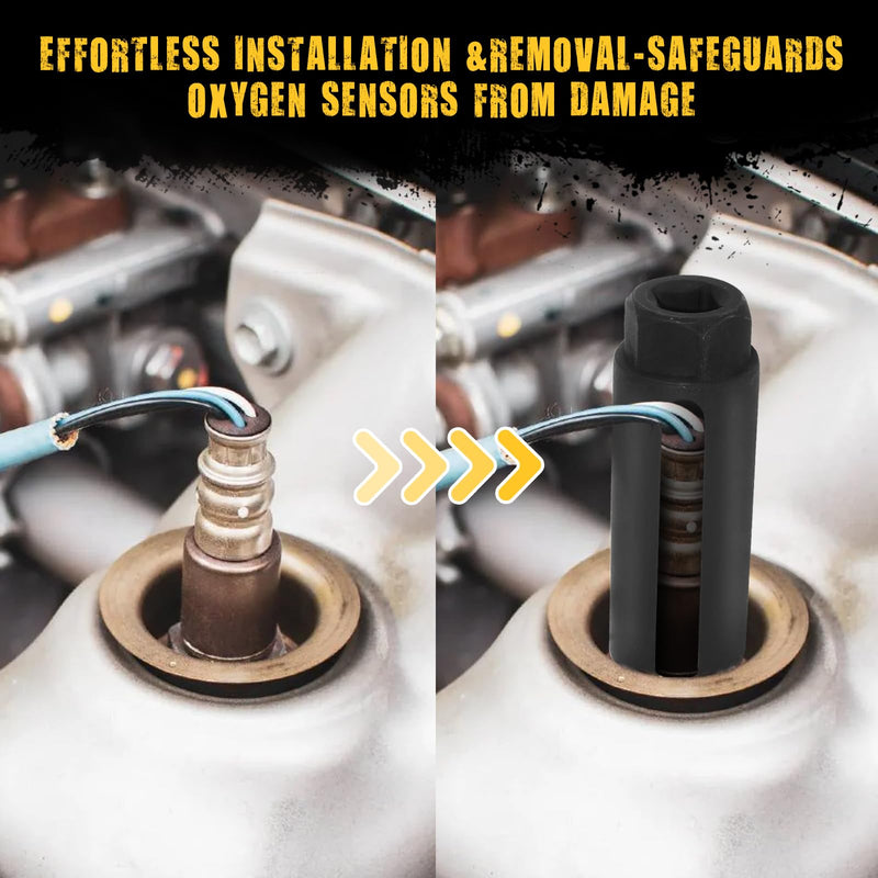 O2 Sensor Socket, 1/2 Inch Drive by 7/8 Inch Oxygen Sensor Socket, Automotive Oxygen Sensor Removal Tool with Side Wire Gate 1/2*7/8 1PCS