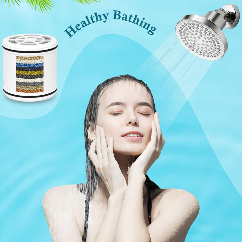Water Filter Compatible with Lucinn Pro Wall-mounted shower head. | Hard Water Remove Chlorine and Harmful Substances.and Dramatically Improves The Condition of Your Skin, Hair.3Pack.