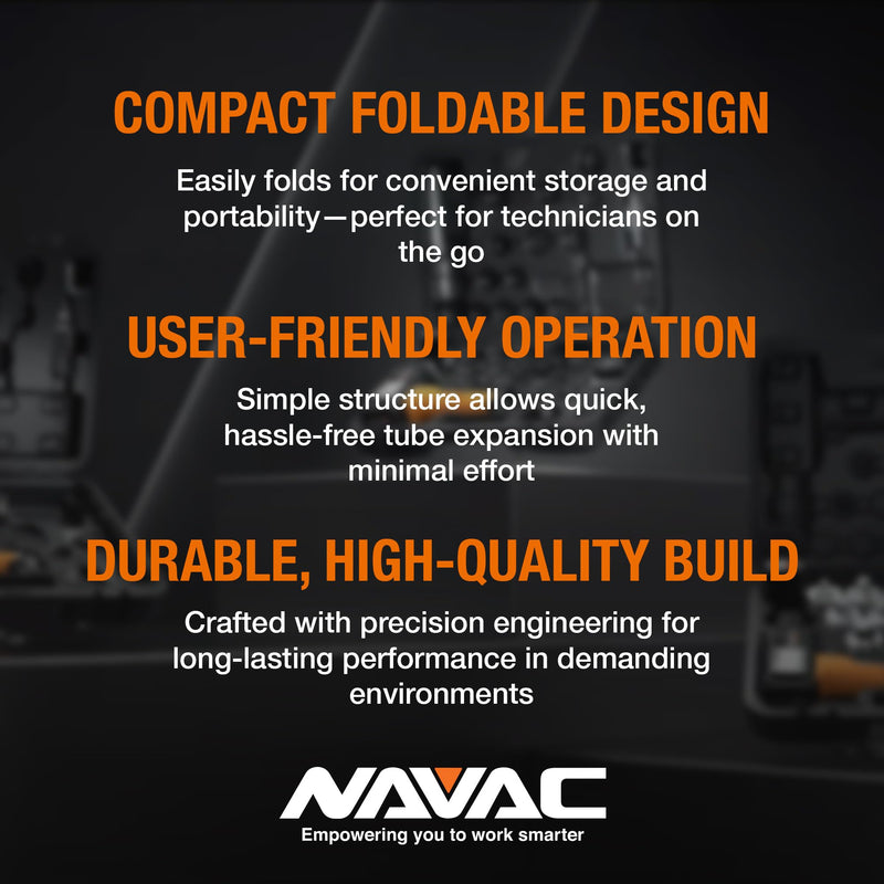 NAVAC NTE7 Manual Tubing Expander | Foldable Swaging Tool | Copper Tubing 3/8", 1/2", 5/8", 3/4", 7/8" OD | 1 Year Warranty
