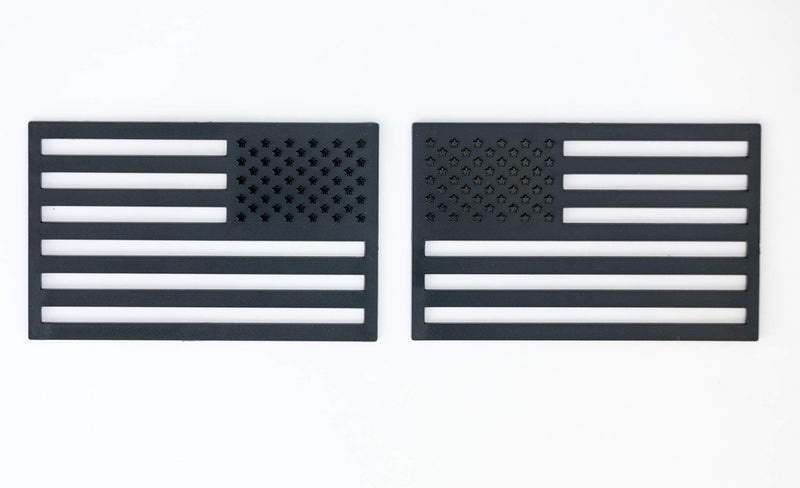 American Flag Emblem Decal Cut-Out - Set of 2 3D 3M Adhesive Badge for Car or Truck (Black) Black
