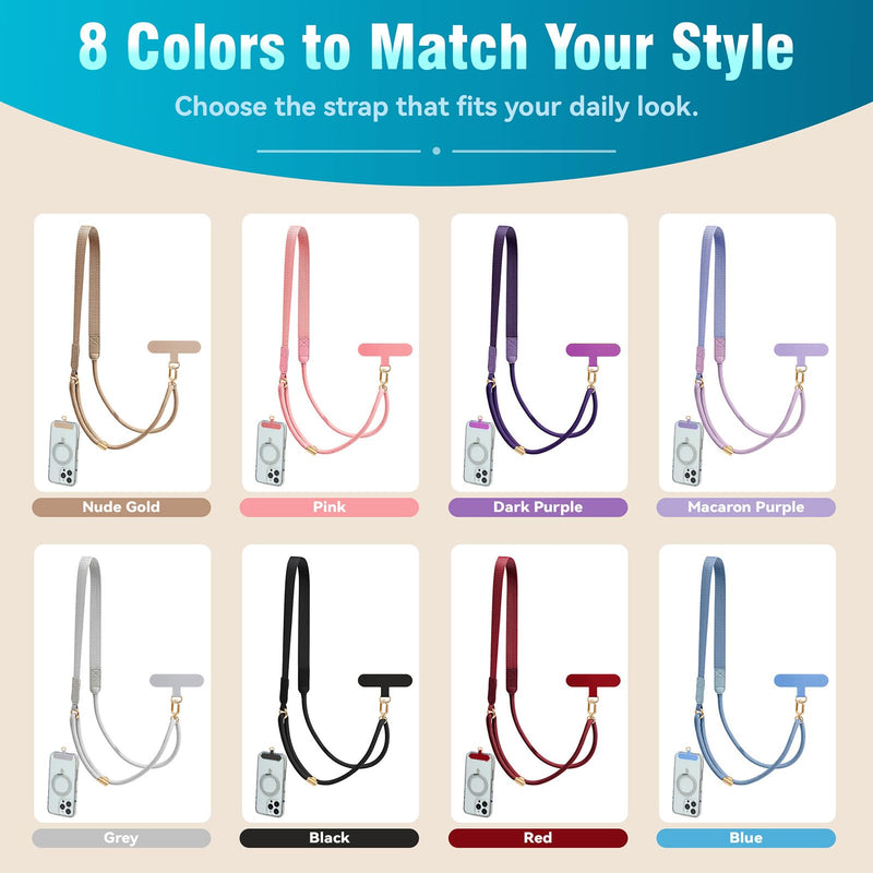 Staaar Universal Phone Lanyard Crossbody Strap–Designed for Comfort & Style, Adjustable for Neck Carry, Hands-Free Anti-Drop (Nude Gold) Nude Gold