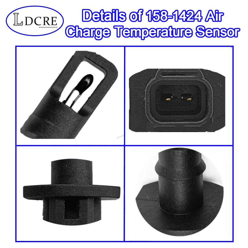 158-1424 Air Charge Temperature Sensor Fit for Ford E-150 E-250 E-350 Expedition 1997-2002,F-150 F-250 F-350 1997-2008,Mustang Navigator Ranger 1999-2005,Intake Air Temp Sensor Replace DY735 AX31