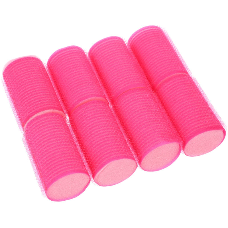 Minkissy 8pcs Self Adhesive Sponge Hair Rollers Medium Heatless Self Grip Foam Curlers Hair Styling Tools for Volume Bounce, Comfortable Sleep-in Curling Tools for Women Girls Pink