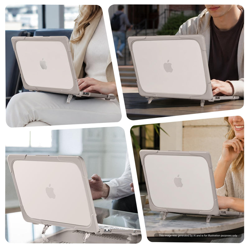 MOSISO Compatible with MacBook Neo Case 13 inch 2026 A3404 A18 Pro Chip | Heavy Duty Shockproof Protective Hard Shell with Fold Kickstand&Keyboard Cover&Screen Film&Type C, Khaki