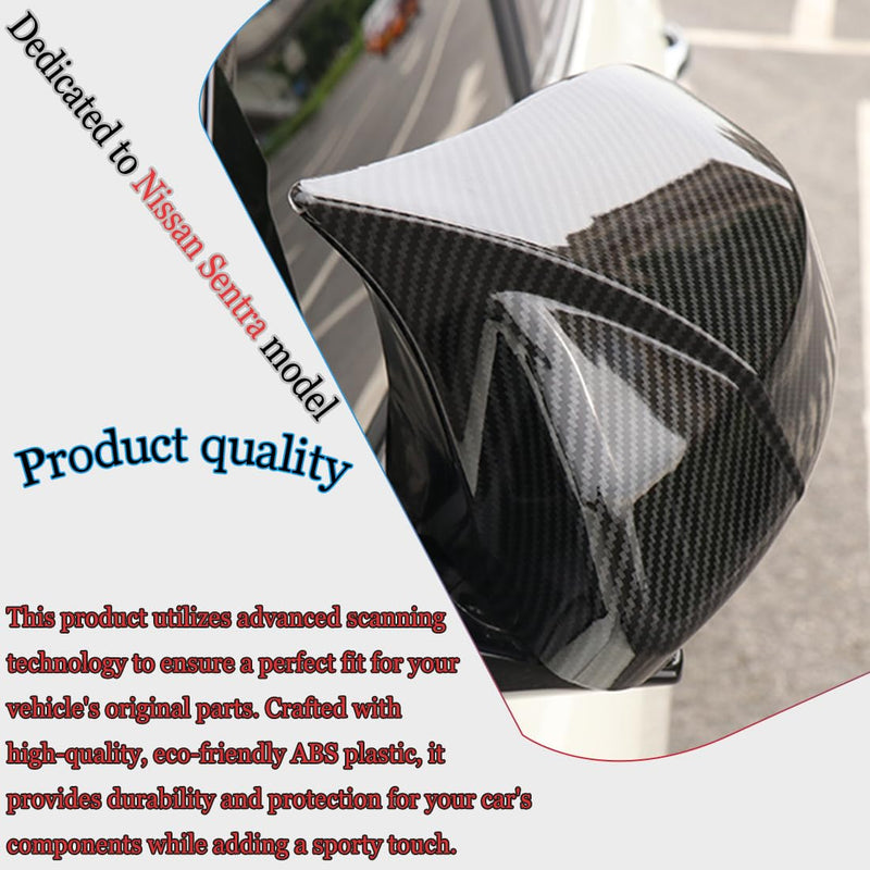 2PCS New Sports Rear Mirror Cover Caps for Nissan sentra 2020-2025/Altima Sedan 2019-2025 ABS Side Door Wing Mirror Cap Covers Exterior car Accessories -Carbon Fibe Carbon fiber