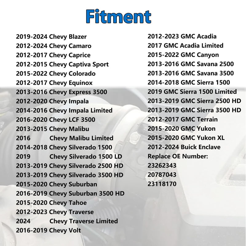 Mass Air Flow Sensor Compatible with Chevry Silverado Suburban Impala Malibu Camaro GMC Sierra Yukon Buick Regal Traverse Enclave Cadillac Escalade, MAF Meter Sensor Replace for 23262343