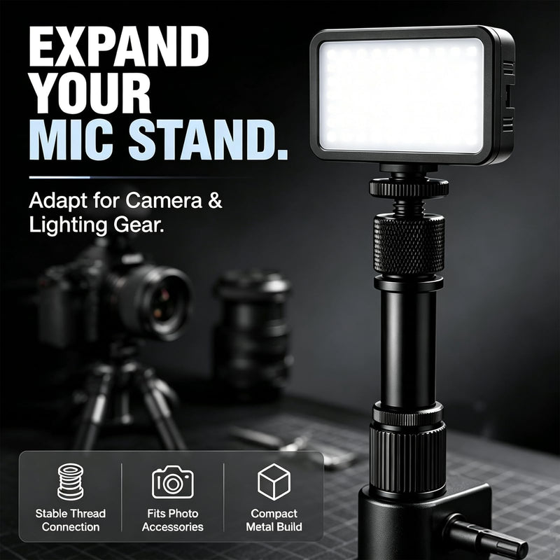 13 Pack Mic Stand Adapter With Extension Tube,compatible with most stands | 13 Pack microphone adapter,Aluminum Alloy,With Threaded Interfaces,For Microphone Arms,Camera Tripods,Fill Lights,Etc
