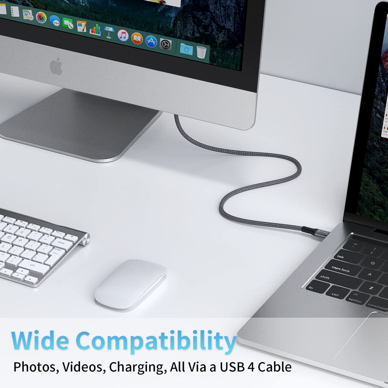 PHIXERO 1ft USB C to C Cable, Thunderbolt 4 Compatible, 40Gbps Data Transfer, 100W PD Charging, Supports Single 8K or Dual 4K Display, Compatible with MacBook Pro/Air, Docking Stations, Monitors Straight 0.3M