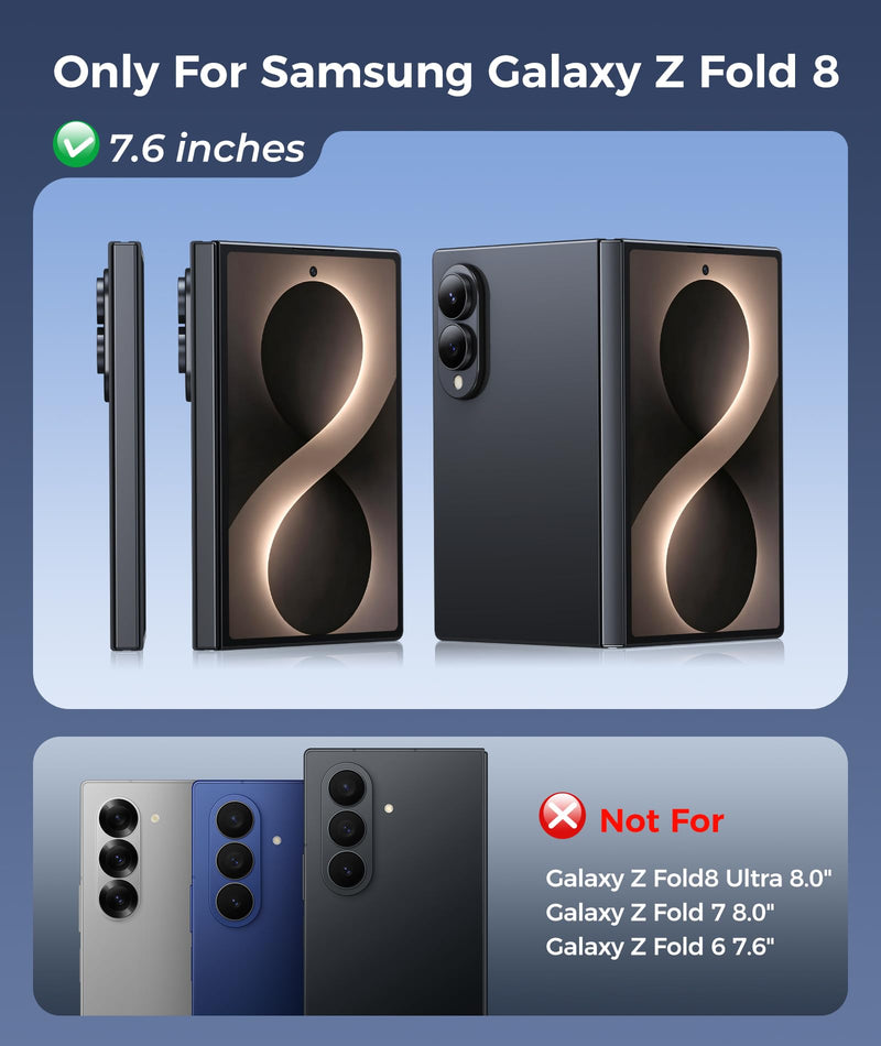 FNTCASE for Samsung Galaxy Z Fold 8 Case with 360 Spin Magnetic Stand Black | Compatible for Magsafe,Full Hinge Protection,Screen Protector,Translucent Matte Grade Shockproof Protective Cover For Sumsang Galaxy Z Fold 8 7.6 Inch