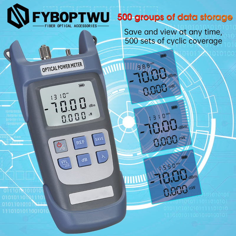 1pc 3 in 1 Function Fiber Optic Tester Portable Optical Power Meter (FC/SC/ST) & VFL-10 Visual Fault Locator & LED Lighting, OPM & VFL Fiber Optic Tester, Range: (-70) dBm ~ (+10) dBm