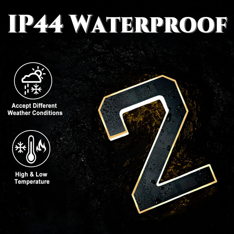 ISUNMEA 9 Inch Solar Lighted House Numbers for Outside, Light Up Waterproof LED Address Numbers Signs for Houses, Large Personalized Illuminated Exterior Modern House Numbers Light (2-Black, 9IN) 2-Black