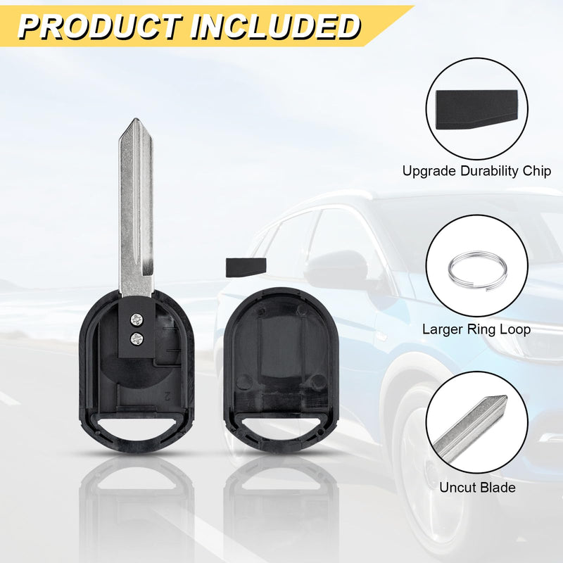 80 BIT Transponder Ignition Car Key, 4D-63 H84 H85 H92 Replacement for Ford F-Series Expedition Escape Explorer Focus Mustang Ranger Taurus, New Uncut, 2Pcs