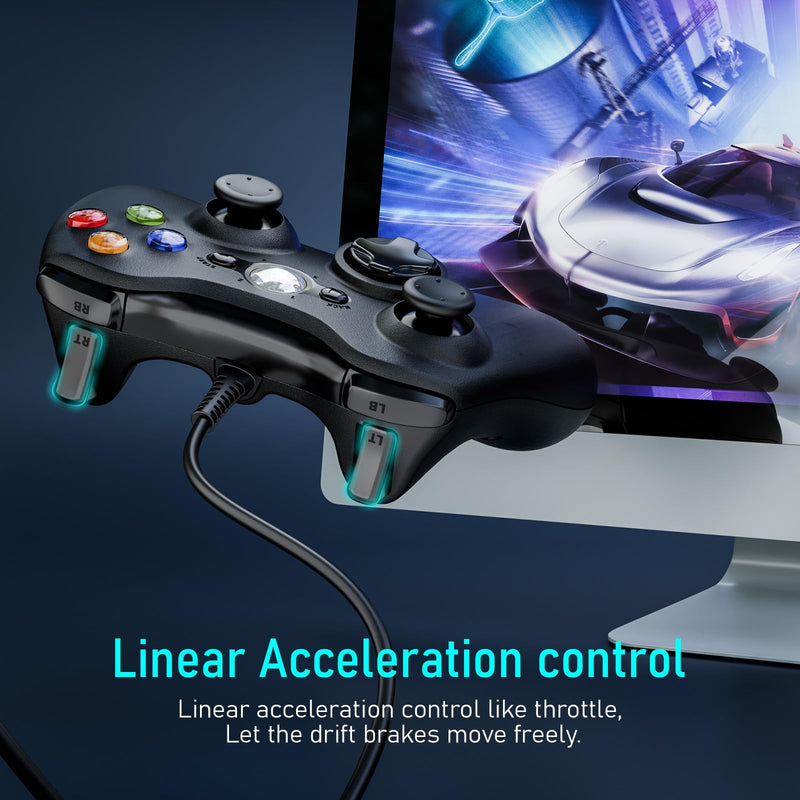 VILINAYA PC Controller, Wired Controller Compatible with Microsoft Xbox 360 & Slim/PC Windows 10/8/7, with Upgraded Joystick, Black 1 pc