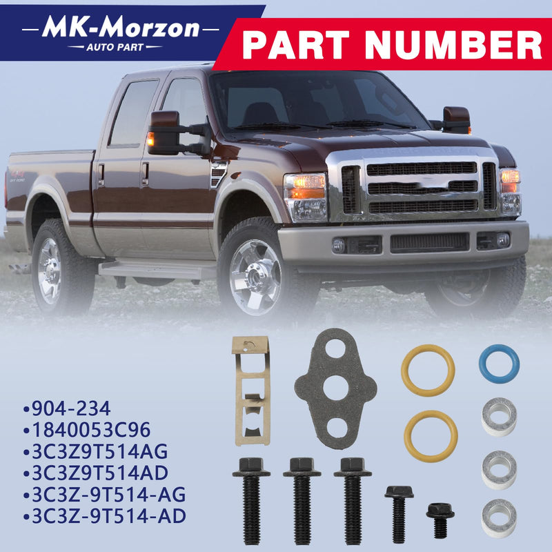 Turbocharger Mounting Kit with Gaskets O-Rings and Bolts Compatible with 6.0L Powerstroke Diesel 2003-2010 Ford,2002-2010 International Trucks Replaces# 904-234, 3C3Z-9T514-AG, 3C3Z-9T514-AD