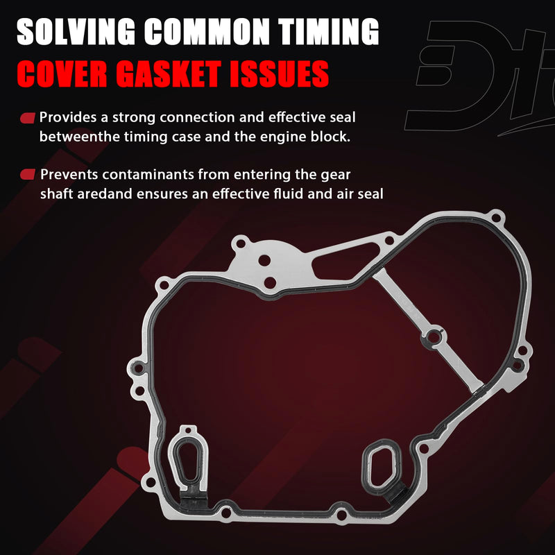 Timing Cover Gasket Set, Timing Chain Gasket Compatible with Chevy GMC Buick Vehicle Cobalt, Equinox, HHR, Malibu, Terrain, Regal 2002-2016 2.0L 2.2L 2.4L Replace# TCS46079 24435052 12637040