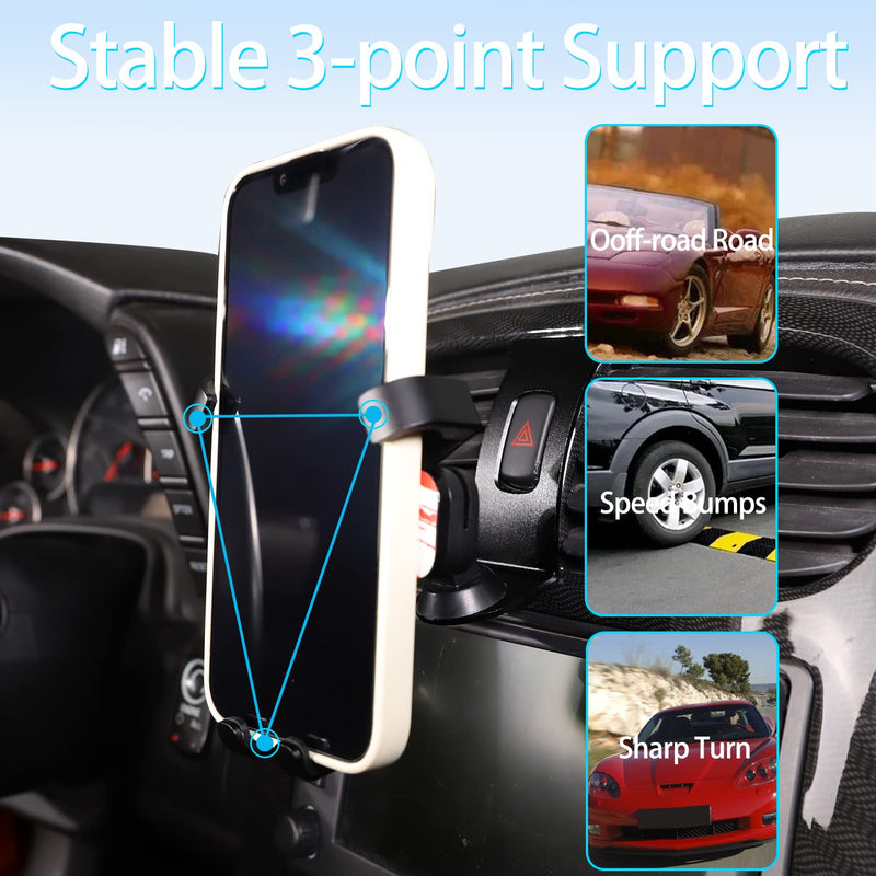 Lcojicep Car Phone Holder Compatible with Corvette C6 2005-201 Central Control AC Air Outlet Mobile Phone Mount Accessories，for All Mobile Phones (Style C) Style C