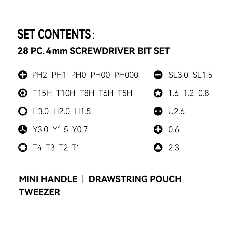 JIMIHOME Precision Screwdriver Set with Tweezers Repairing Magnetic Screwdriver Kit of 30 Pieces SNAP to GO Precision Repair Tools with Bits for Electronics PC Laptop Tablet Repair DIY 30 Pcs/4mm bits
