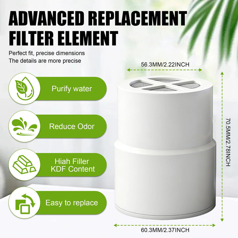 3-Pack Replacement Filter for JOLIE Shower Head, Compatible with JOLIE Shower Filter Cartridge, Reduces Chlorine, Heavy Metals & Impurities, Softens Skin & Hair 3-Pack