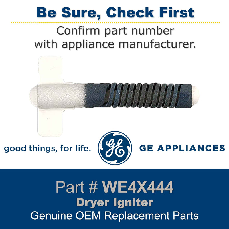 GE Appliances WE4X444 Genuine OEM Burner Igniter for Dryers