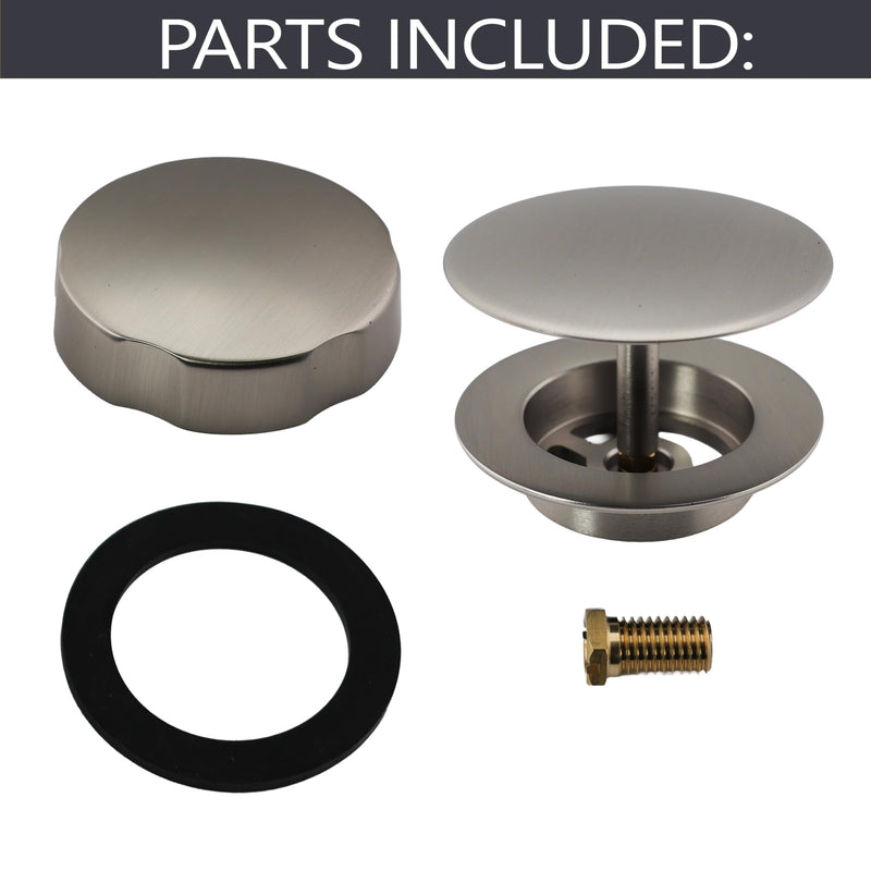 Westbrass D50TE-07 Standard 1-1/2" Replacement Trim for Cable Drive Bath Drain Waste & Overflow Assemblies, Satin Nickel 1-Pack