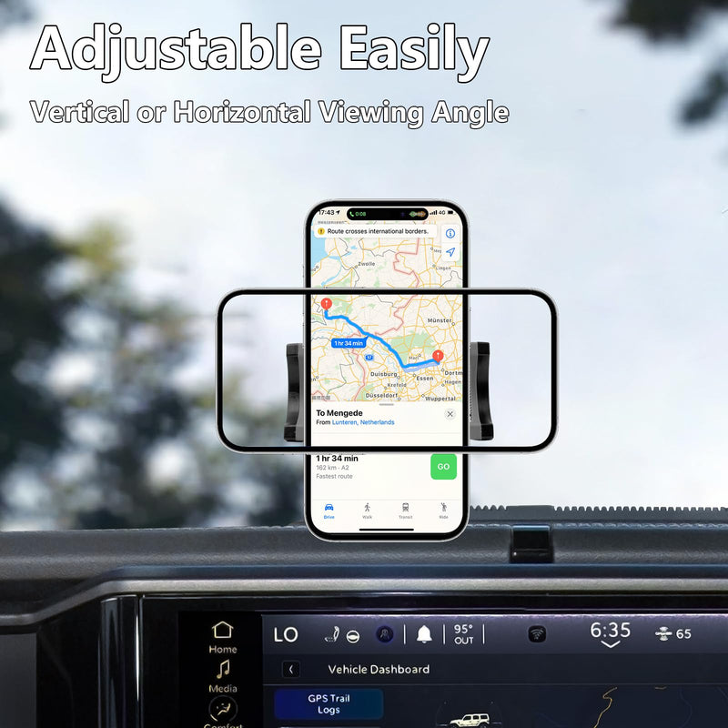 for Jeep 2024 2025 Wrangler JL JLU JT 4XE Phone Mount - Dashboard Phone Holder for Jeep Wrangler Gladiator 2/4 Door Accessories, with The Strongest Holder (NOT for 1945-2023 JL JT) Mechanical
