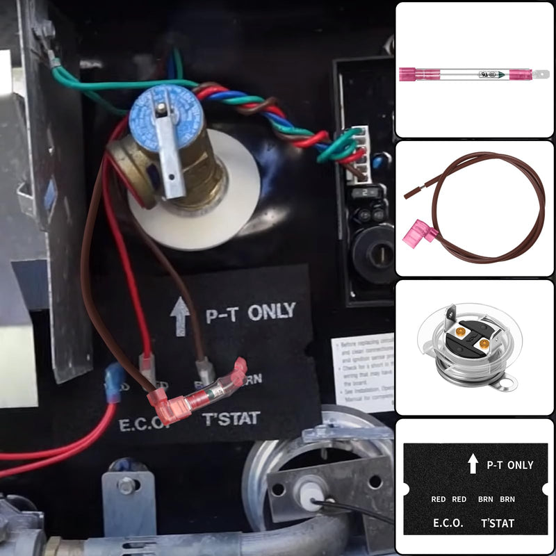 RV Water Heater Thermal Cutoff Kit - ECO Thermostat Assembly - Compatible with Atwood 91447 93866 Models # GCH6-4E GCH6-6E G6A-7E G6A-8E GC6AA-9E GCH10A-2E G610-3E GH610-3E XT Series (2 Pcs) 2 Pcs