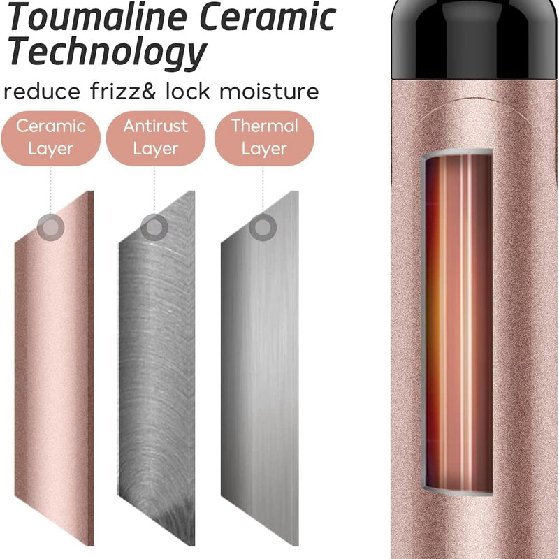  [AUSTRALIA] - Curling Tongs, Curling Wand 38mm Hair Curler Large Barrel Curling Iron for Long Thick Hair with Glove 120°C-210°C Adjustable Auto-Off B