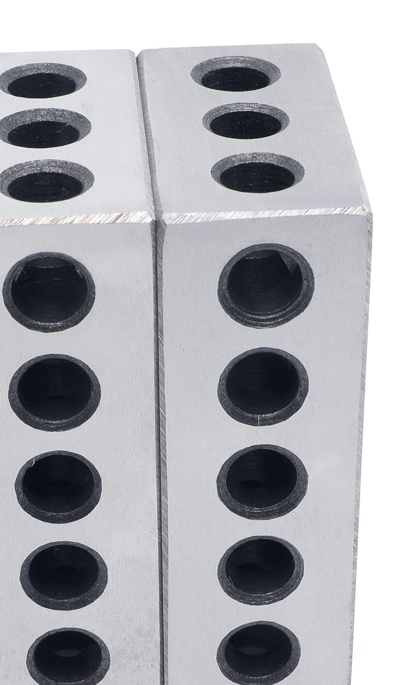 Pair 1" x 2" x 3" Precision Steel 1-2-3 123 Blocks 23 Holes 1" x 2" x 3"