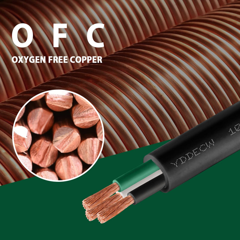 10ft 10/3 10 AWG SJTW 300V Wire (3 Conductor) - 10 Gauge SJTW Cable with UV-Resistant Jacket for Motor Leads, Battery Chargers and Machine - 3 Conductor - 10 Feet Electrical Wire 10AWG(3 Conductor)