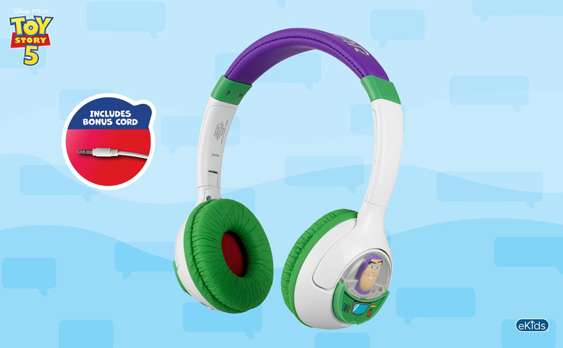 eKids Toy Story 5 Buzz Lightyear Bluetooth Headphones for Kids Wireless Headphones