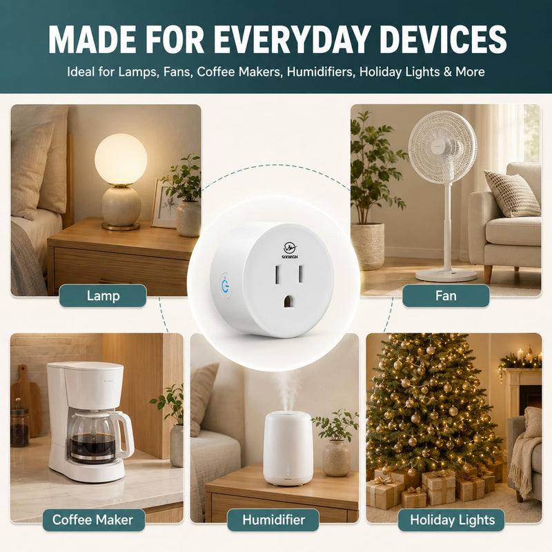 Matter Smart Plug, Compatibility with Apple HomeKit, Google Home, Alexa & SmartThings, Easy Setup, Timer Outlet, 2.4GHz WiFi Only, Matter Hub Required (4 Pack) 4 Pack