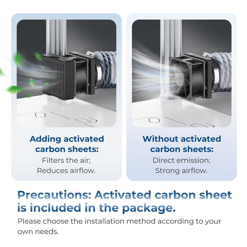 TOPCUBE Adjustable Ventilation Kit with Powerful Exhaust Fan and Filter, Magnetic-Mount Exhaust Pipe Kit for 3D Printer Enclosure, Efficient Ventilation, Exhaust Odors Smoke and Dust