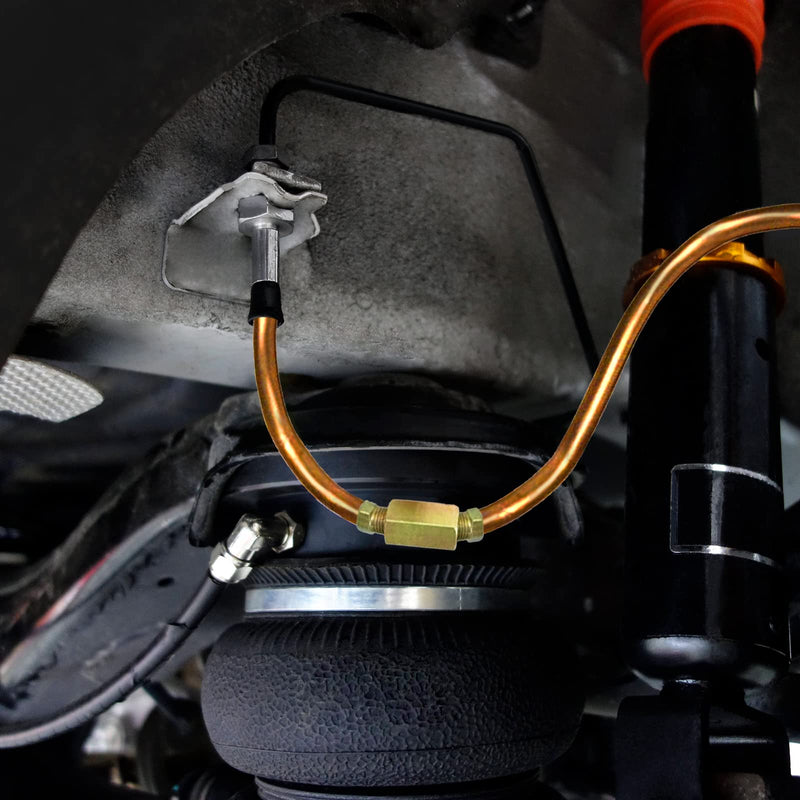 MuHize Upgraded Brake Line Tubing Kit - 25 Ft. of 3/16 Copper Coated Flexible Tube, Roll 25 ft 3/16" (Includes 16 Fittings) Gold