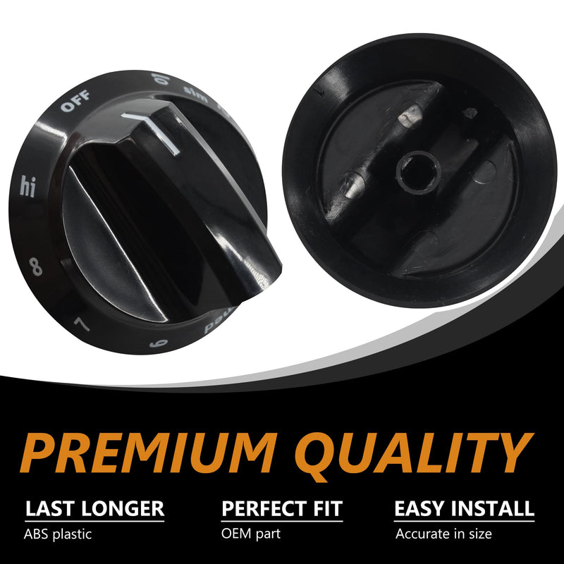 316544007 Stove Control Knob Black Compatible with Electrolux Range Oven Kitchen Burner Accessories (4PACK) 4 Pieces